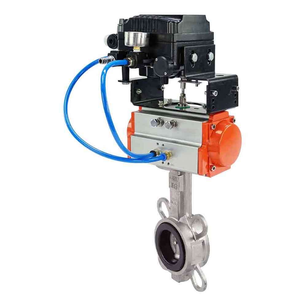 Wasser-Schmetterlingsventil Elephant 316l-epdm-elephant-sa-yt1000rsi, Gehäusematerial - Edelstahl AISI 316L, Scheibenmaterial - Edelstahl AISI 316L, Dichtung - EPDM, pneumatisch betätigter Antrieb