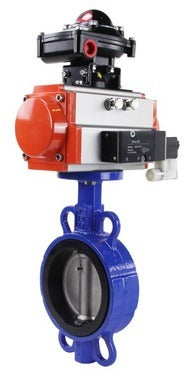 Wasserabsperrklappe Elephant wcb-316l-epdm-da-4m310-110/220-apl210n, Gehäusematerial – Kohlenstoffstahl WCB, Scheibenmaterial – Edelstahl AISI 316L, Dichtung – EPDM, pneumatischer Antrieb betätigt