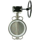 Wasser-Schmetterlingsventil Elephant 316L-PTFE-RDN, Gehäusematerial - Edelstahl AISI 316L, Scheibenmaterial - Edelstahl AISI 316L, Dichtung - PTFE, getriebegetrieben