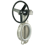 Wasser-Schmetterlingsventil Elephant 316L-PTFE-RDN, Gehäusematerial - Edelstahl AISI 316L, Scheibenmaterial - Edelstahl AISI 316L, Dichtung - PTFE, getriebegetrieben