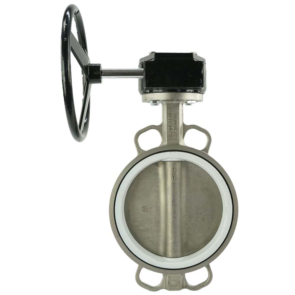 Wasser-Schmetterlingsventil Elephant 316L-PTFE-RDN, Gehäusematerial - Edelstahl AISI 316L, Scheibenmaterial - Edelstahl AISI 316L, Dichtung - PTFE, getriebegetrieben