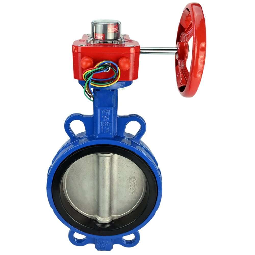 Wasser-Drosselklappe Elephant WCB-316L-EPDM Gehäusematerial - Kohlenstoffstahl WCB, Scheibenmaterial - Edelstahl AISI 316L, Dichtung - EPDM mit Getriebe Elephant HGBF, Stellungsanzeige und Rückmeldesensor
