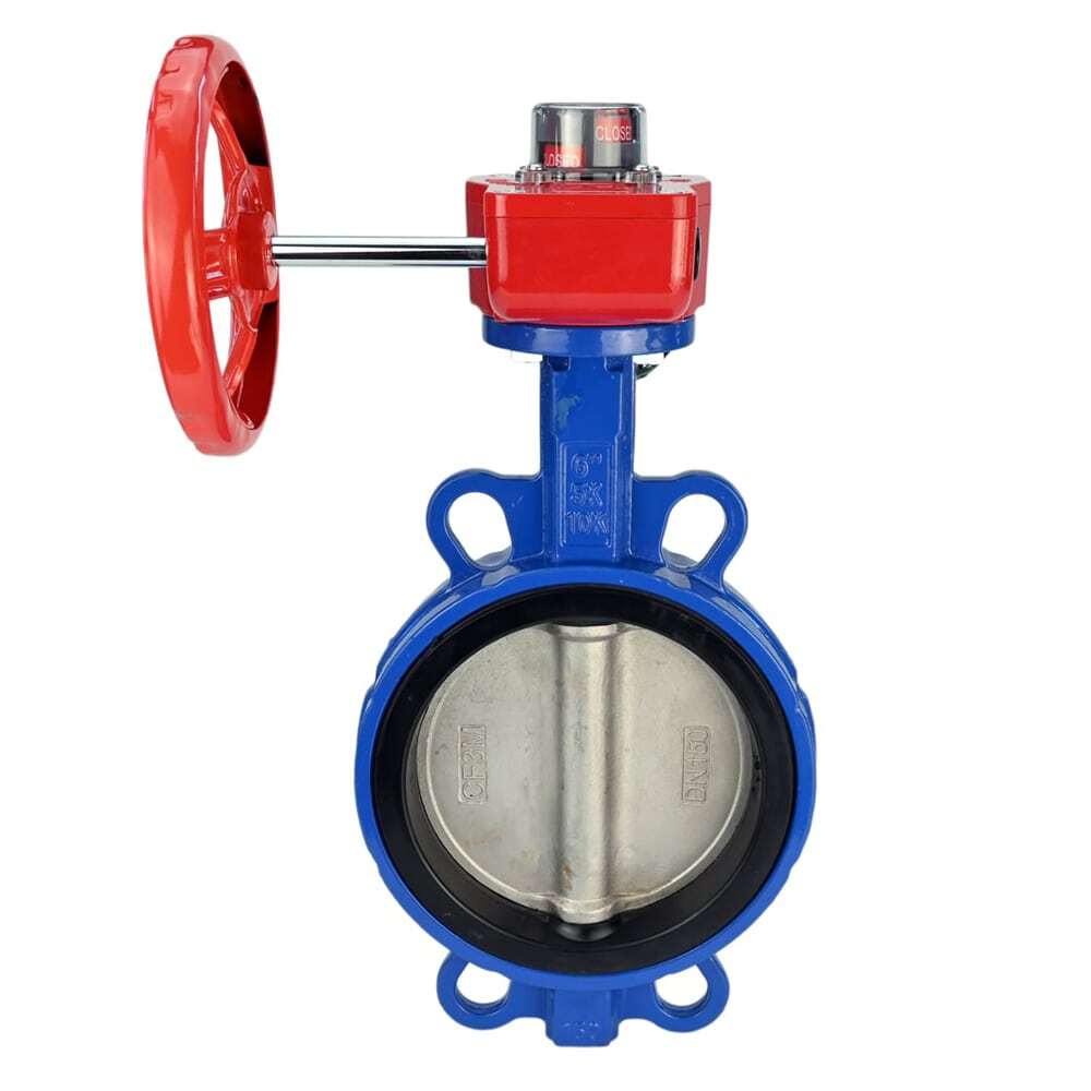 Wasser-Drosselklappe Elephant WCB-316L-EPDM Gehäusematerial - Kohlenstoffstahl WCB, Scheibenmaterial - Edelstahl AISI 316L, Dichtung - EPDM mit Getriebe Elephant HGBF, Stellungsanzeige und Rückmeldesensor