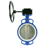 Wasser-Schmetterlingsventil Elephant WCB-316L-PTFE-RDN, Gehäusematerial - Kohlenstoffstahl WCB, Scheibenmaterial - Edelstahl AISI 316L, Dichtung - PTFE, getriebegetrieben