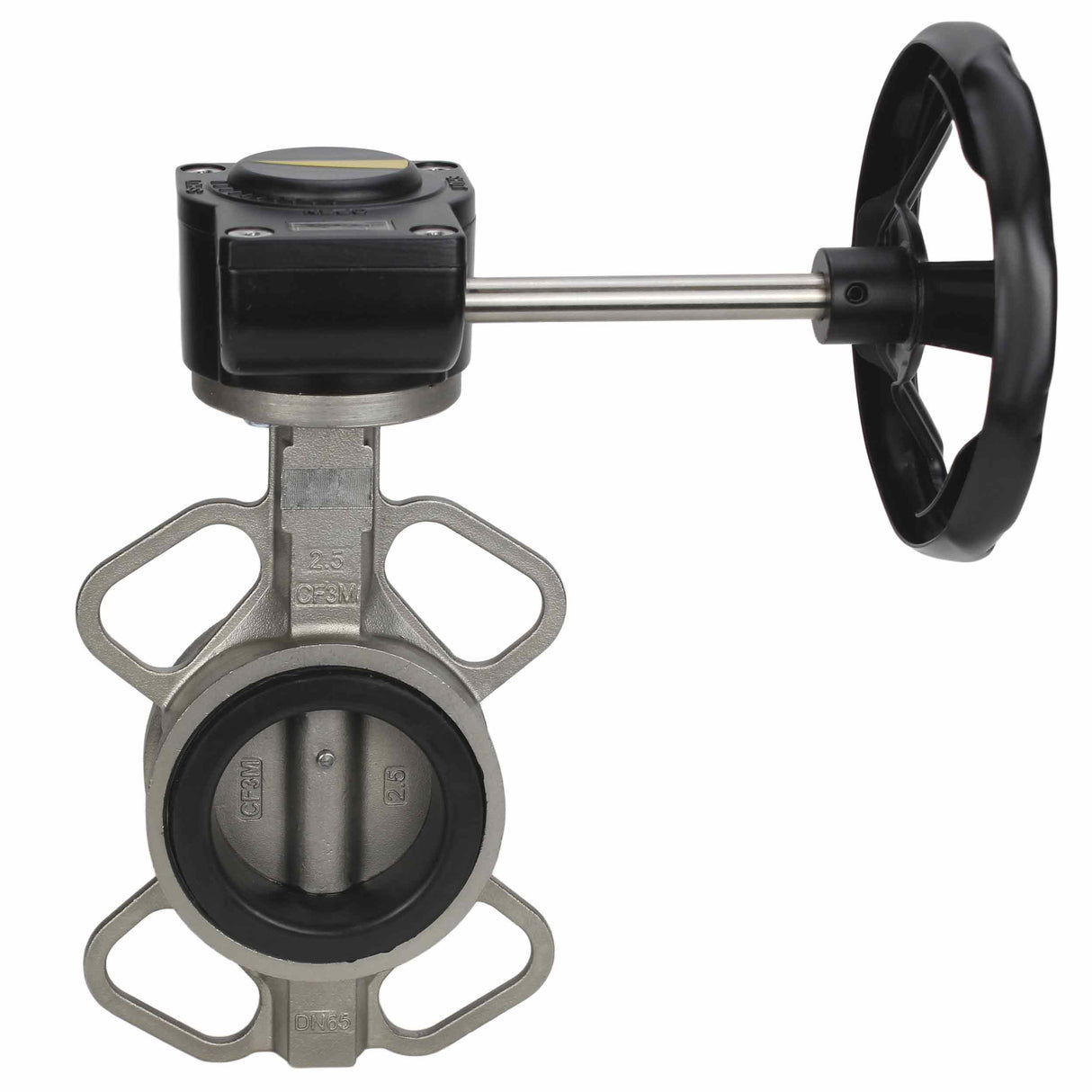 Wasser-Schmetterlingsventil Elephant 316L-316L-VITON Gehäusematerial - Edelstahl AISI 316L, Scheibenmaterial - Edelstahl AISI 316L, Dichtung - Viton mit Getriebe Elephant HAM