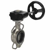 Wasser-Schmetterlingsventil Elephant 316L-316L-VITON Gehäusematerial - Edelstahl AISI 316L, Scheibenmaterial - Edelstahl AISI 316L, Dichtung - Viton mit Getriebe Elephant HAM