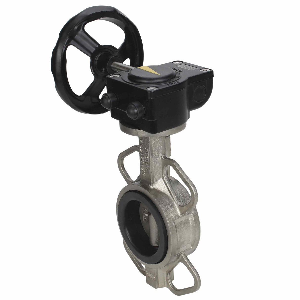 Wasser-Schmetterlingsventil Elephant 316L-316L-VITON Gehäusematerial - Edelstahl AISI 316L, Scheibenmaterial - Edelstahl AISI 316L, Dichtung - Viton mit Getriebe Elephant HAM