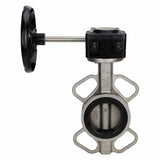 Wasser-Schmetterlingsventil Elephant 316L-316L-VITON Gehäusematerial - Edelstahl AISI 316L, Scheibenmaterial - Edelstahl AISI 316L, Dichtung - Viton mit Getriebe Elephant HAM