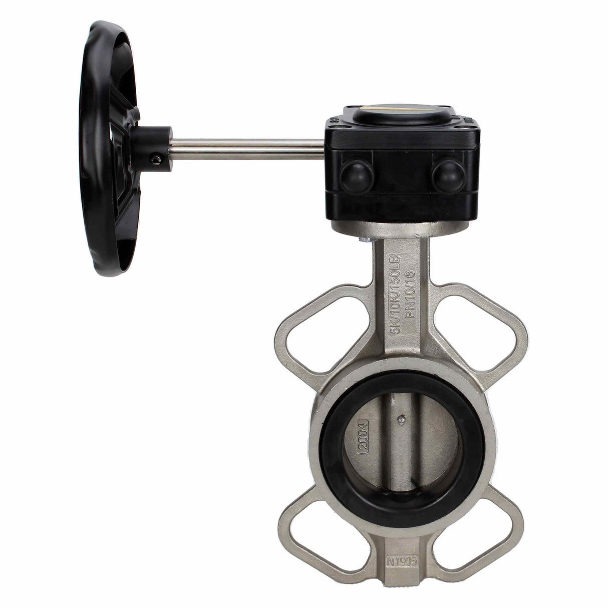 Wasser-Schmetterlingsventil Elephant 316L-316L-NBR Gehäusematerial - Edelstahl AISI 316L, Scheibenmaterial - Edelstahl AISI 316L, Dichtung - NBR mit Getriebe Elephant HAM