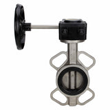 Wasser-Schmetterlingsventil Elephant 316L-316L-NBR Gehäusematerial - Edelstahl AISI 316L, Scheibenmaterial - Edelstahl AISI 316L, Dichtung - NBR mit Getriebe Elephant HAM