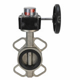 Wasser-Schmetterlingsventil Elephant 316L-316L-VITON Gehäusematerial - Edelstahl AISI 316L, Scheibenmaterial - Edelstahl AISI 316L, Dichtung - Viton mit Getriebe Elephant HGB, mit Positionsanzeige