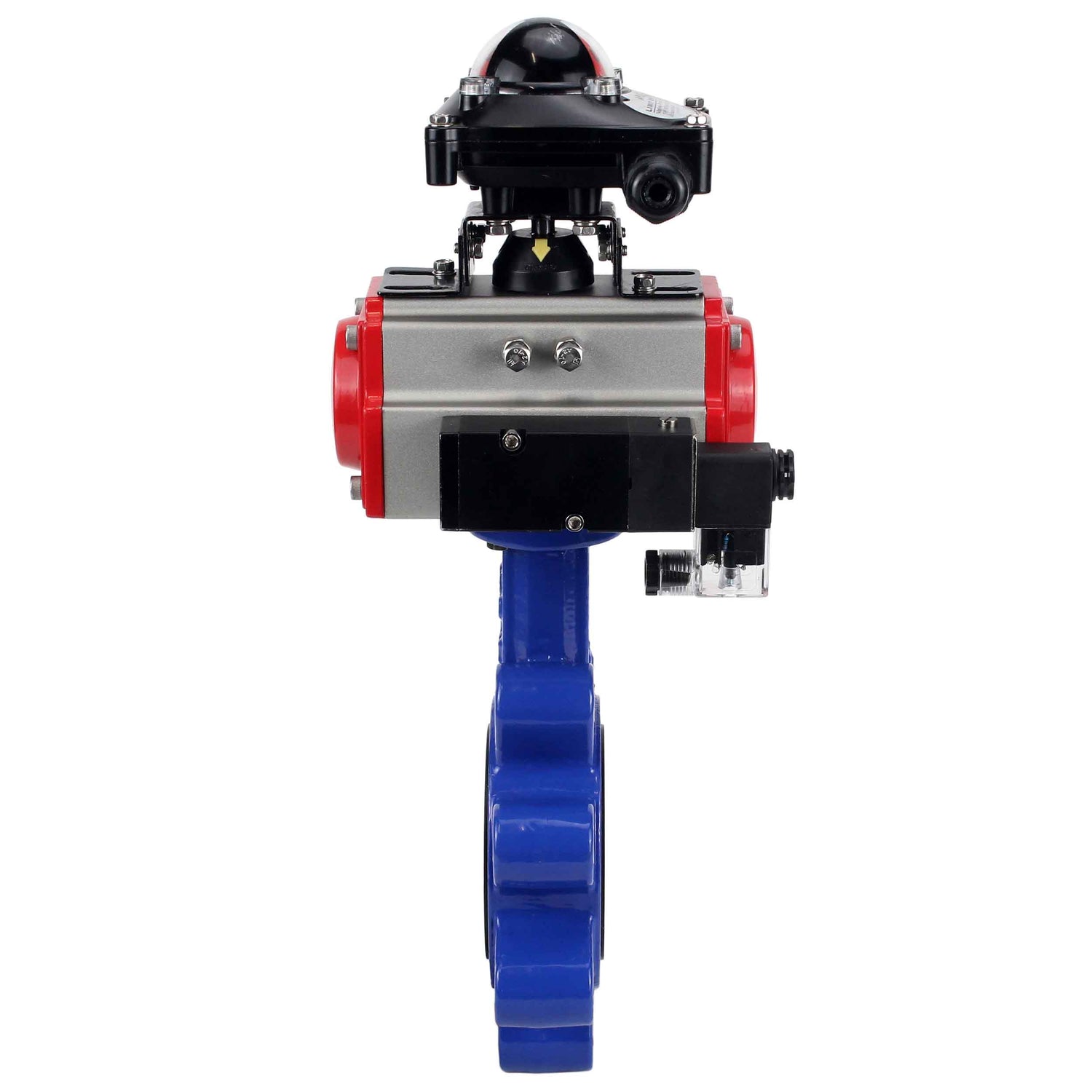 Wasser-Schmetterlingsventil Elephant WBV1631E-2W-Fb-H, Gehäusematerial - Gusseisen QT450, Scheibenmaterial - Edelstahl AISI 304, Dichtung - EPDM, pneumatischer Antrieb PA-SA mit Rückstellfedern, 4M310-08 24V, LSU APL-210N