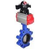 Wasser-Schmetterlingsventil Elephant WBV1631N-2W-Fb-H, Gehäusematerial - Gusseisen QT450, Scheibenmaterial - Edelstahl AISI 304, Dichtung - NBR, pneumatischer Antrieb PA-DA Doppelwirkung, 4M310-08 220V, LSU APL-210N