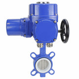 Wasser-Drosselklappe Elephant WCB-316L-PTFE Gehäusematerial - Kohlenstoffstahl WCB, Scheibenmaterial - Edelstahl AISI 316L, Dichtung - PTFE mit elektrischem 1/4-Drehantrieb Elephant QT-W (M) 220V