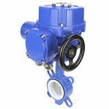 Wasser-Drosselklappe Elephant WCB-316L-PTFE Gehäusematerial - Kohlenstoffstahl WCB, Scheibenmaterial - Edelstahl AISI 316L, Dichtung - PTFE mit elektrischem 1/4-Drehantrieb Elephant QT-W (M) 220V
